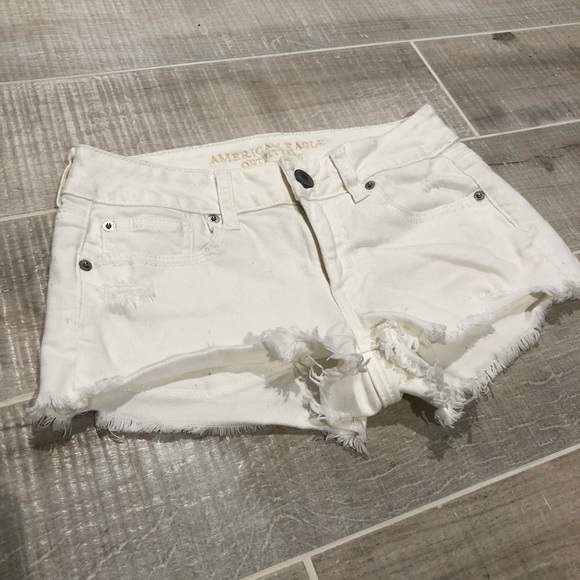 Low Rise White Denim Shorts Factory 